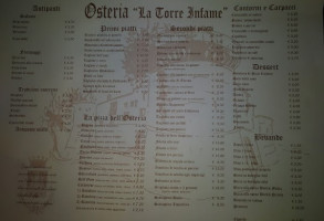 Osteria La Torre Infame menu