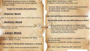 Verve Gusto Italiano menu