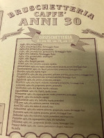 Caffe' Anni 30 menu