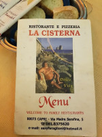 La Cisterna menu