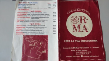 L'or-ma Crescenterie Gallucci menu