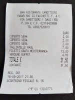 Canottieri menu