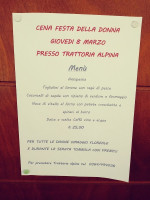 Trattoria Alpina menu