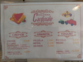 Latteria Gelateria Cardinale menu