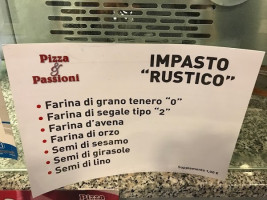 Pizza Passioni menu