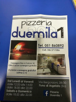 Duemila Uno menu