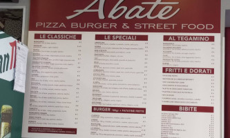 Abate Pizza Burger Street Food menu