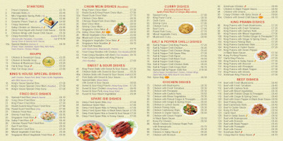 Kings Chinese Takeaway menu