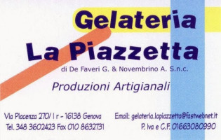 Gelateria La Piazzetta menu