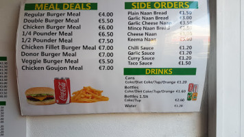 Kebab Palace menu