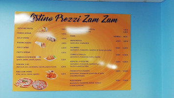 Zam Zam Kebab E Pizza menu