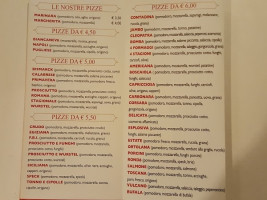 Le Piramidi menu