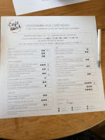 Cafe Noeah menu