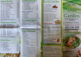 Jade Garden Takeaway menu