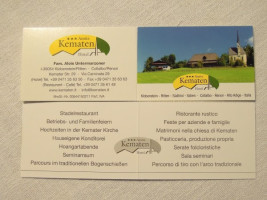 Ansitz Kematen menu