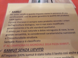 Pizzeria La Lira menu