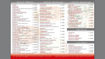 A Tutto Spiano Pizzeria menu