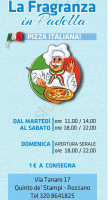 La Fragranza In Padella La Vera Pizza menu