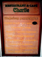 And Cafe Charlie menu