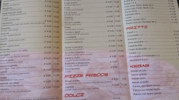 Pizzeria Kebab menu