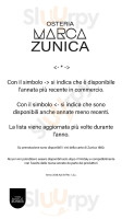 Osteria Marca Zunica menu