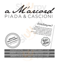 A M'arcord Piada E Cascioni menu