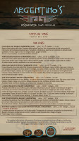 Argentino's menu