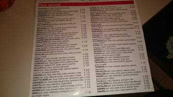 Moreno's Pizzeria menu