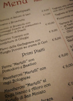 Riserva Privata menu