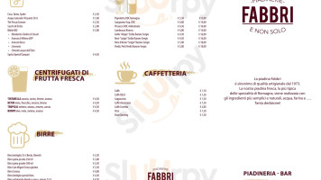 Fabbri Piadinerie E Non Solo menu