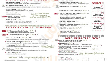 Tinello Mentuccia menu