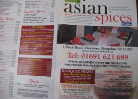 Asian Spices menu