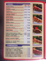 Crayford Kebab House menu