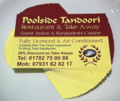 Poolside Tandoori menu