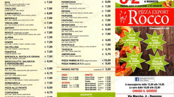 Pizza Export Rocco menu