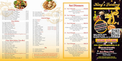 Kings Furlong Takeaway menu