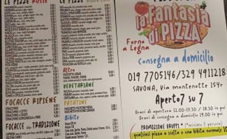 La Fantasia Di Pizza menu