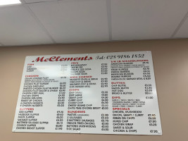 Mcclements menu