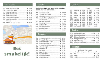 De Snackhoek menu