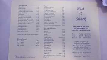 Rest-o-snack menu