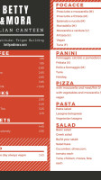 Betty Mora menu