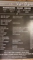 Van Dam's Spare-rib Corner menu