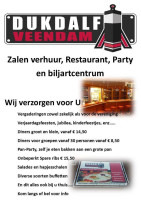 Zalencentrum Dukdalf 2.0 menu