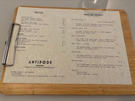 Antipode menu