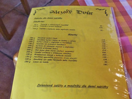 Slezsky Dvur menu