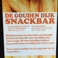 Snackbar De Gouden Dijk menu