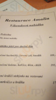 Restaurace Amalia menu