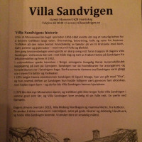 Villa Sandvigen menu