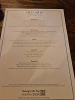 The Old Ship menu