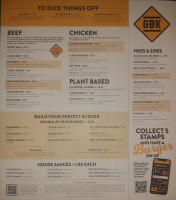 Gourmet Burger Kitchen menu